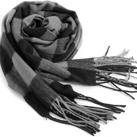 Rdylymx Men's Scarves Classic Arrival Winter Plaid Scarf Tassel Edge Soft Warm Scarf