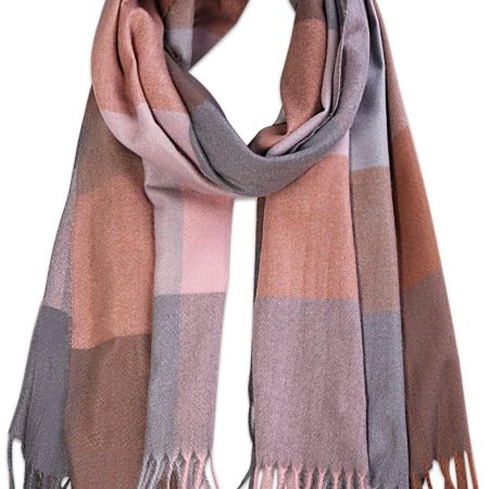 Tartan Scarf for Women Men Soft Check Tassel Scarves SC316