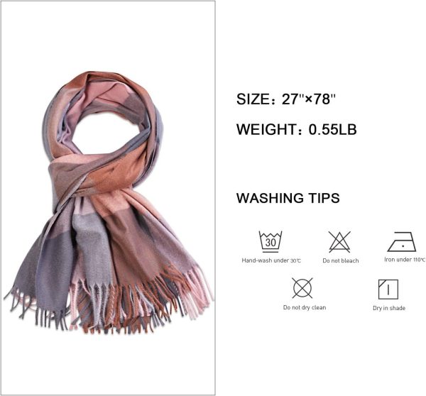 Tartan Scarf for Women Men Soft Check Tassel Scarves SC316 - Image 2